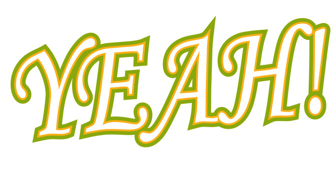 yeah text playful typography element