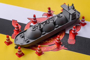 Embargo, ban, sanctions, or seizure regarding LNG tanker shipments. A ban on LNG shipments © chernikovatv
