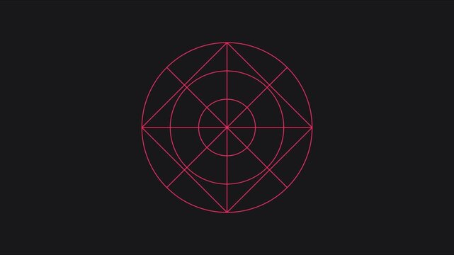 Minimalist geometric red line animation on dark 4k background, for modern tech, motion lines abstract, motion minimalist