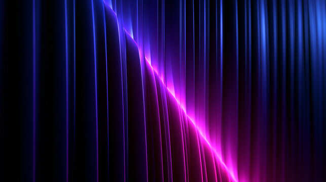 Abstract Neon Glowing Folds Background with Blue and Magenta Light