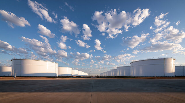 White Oil Storage Tanks at Petroleum Terminal Facility