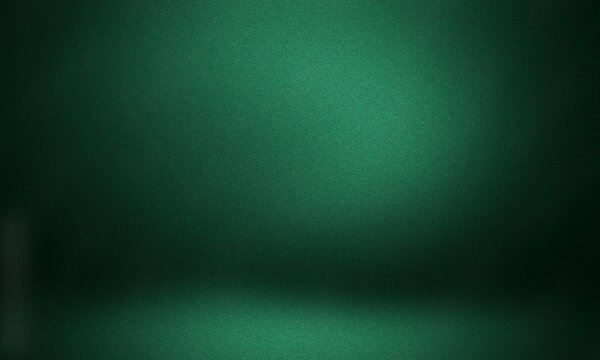 Green room. Empty green studio room, used as background for display your products. Abstract green gradient