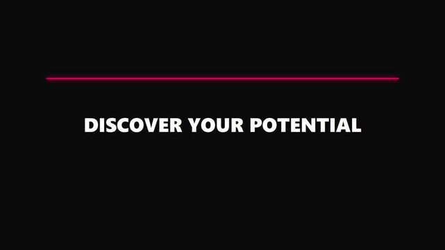 Discover your potential: minimalist motivational text animation for business growth, success, and personal development presentations 4k