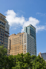 Fototapeta premium Skyscrapers and office buildings in the skyline in Chicago Illinois USA