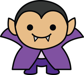 Obraz premium Adorable Chibi Vampire Illustration for Halloween Spooky Season Design