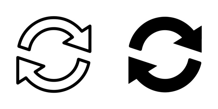 Refresh and Reload Icons: Circular Arrows for Repeat, Cycle, and Sync Actions