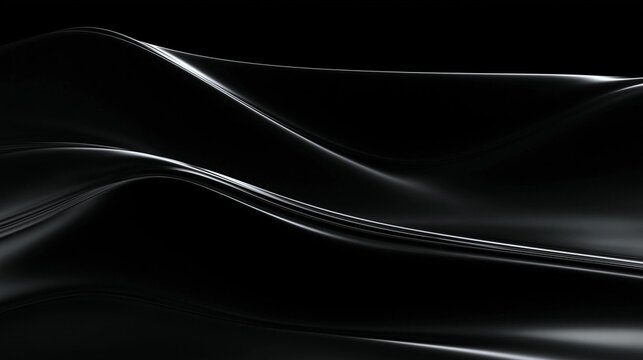Black and white abstract background with a wave-like pattern. the wave appears to be made up of thin, wavy lines that create a sense of movement and depth.