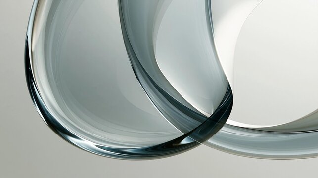 Abstract digital art piece with a white background. it features two curved lines that are overlapping each other, creating a sense of depth and dimension.