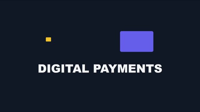 Digital payments motion with credit card and minimalist animation for fintech and e-commerce business presentations 4k
