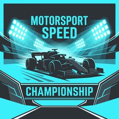 Naklejka premium An Energetic Motorsport Speed Championship Race Car Illustration