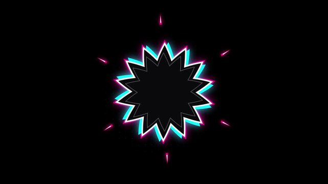 Neon starburst pulsing animation: vibrant cyan and magenta glowing geometric motion