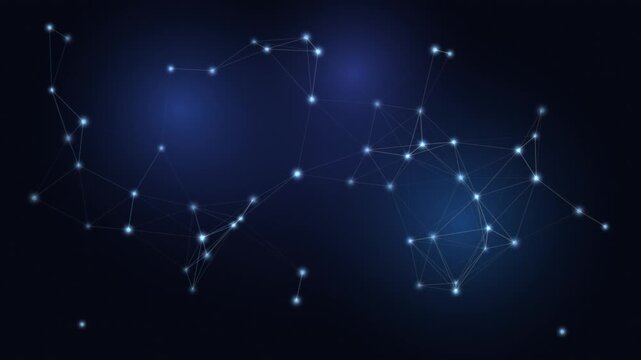 Abstract blue plexus network background, glowing digital connection lines and dots, futuristic technology data visualization