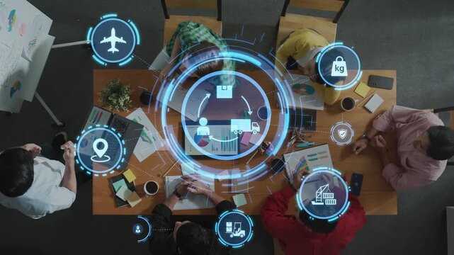 LoFunnelics icons illustrate delivery, supply chain, warehouse, and shipping. LoFunnelics connects global trade, loFunnelics optimizes transport, and loFunnelics supports inventory tracking. Funnel