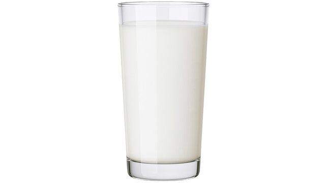 Isolated tall glass of fresh and creamy milk, a delicious and healthy dairy beverage for breakfast