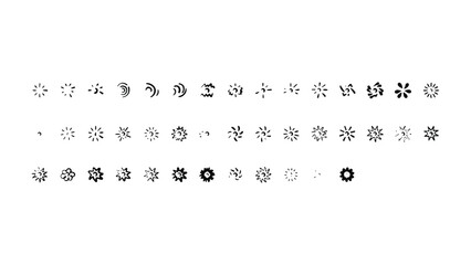 Fototapeta premium Collection of Gear Icons: A comprehensive set of gear icons in various styles and configurations, representing mechanical elements and mechanisms.