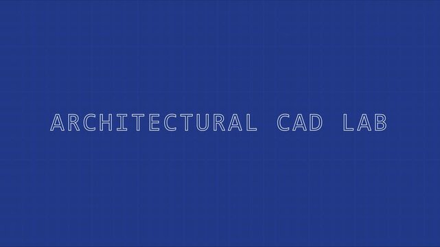 Architectural cad lab title card: blueprint and engineering drafting concept animation 4k