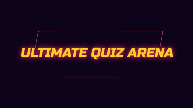 Ultimate quiz arena neon motion title for game show and trivia competition broadcast animation 4k
