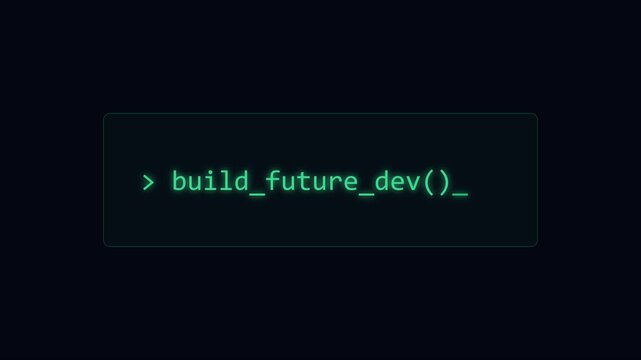 Build future dev programming code command line interface animation 4k