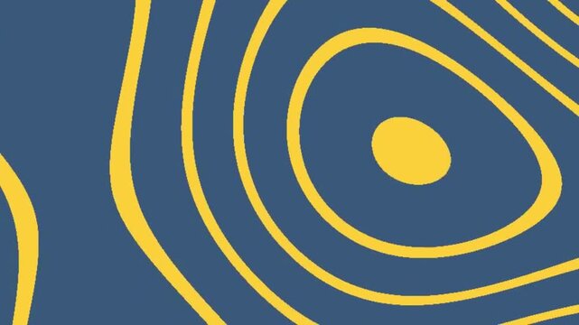Abstract Swirl Patterns in Bold Blue and Yellow Artwork Moving Across Colorful Background