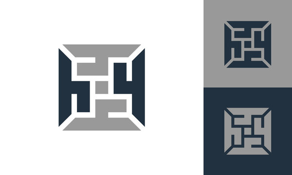 H4 monogram logo design