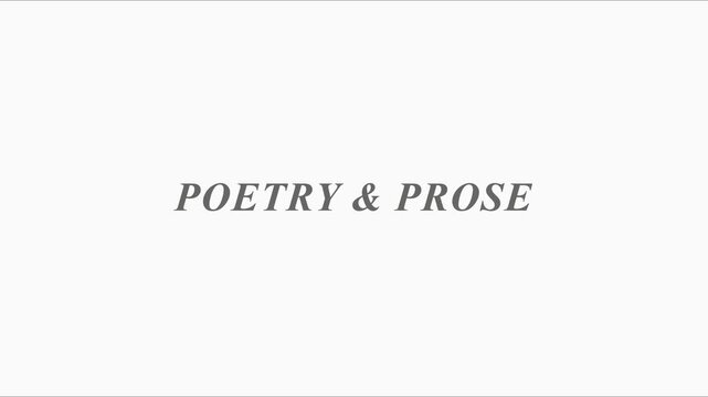 Poetry and prose minimalist typography title card for literature and creative writing projects animation 4k