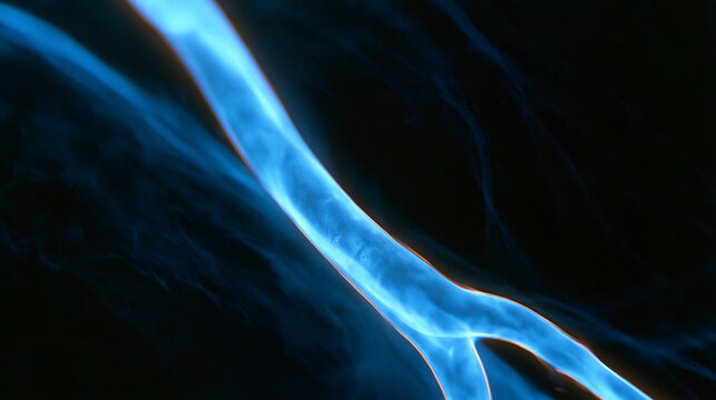 Coronary angiogram of left coronary artery during cardiac catheterization with contrast dye, abnormal findings, colour adjust, defocused diagnostic imaging representation, with