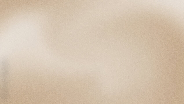 A soft milky brown gradient background features a grainy texture for minimalist neutral aesthetic categorization. Beige grainy gradient.