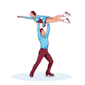 Synchronized Skating Duo Dynamic Lift Performance On Ice
