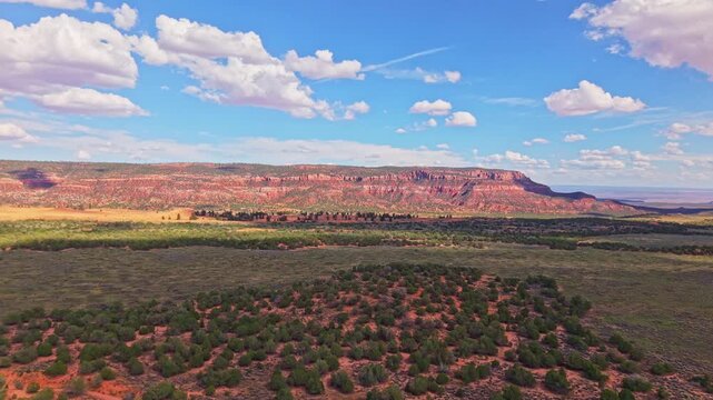 Red Navajo Sandstone Cliffs Near Coral Pink Sand Dunes