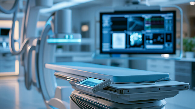 Fluoroscopy imaging for interventional radiology and real time diagnostic workflow in hospital care, supporting minimally invasive procedure planning patient assessment, with copy
