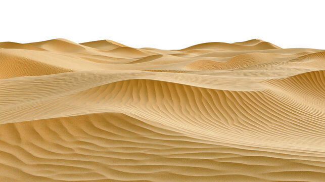 Isolated desert sand dunes with stunning natural flowing patterns and beautiful golden light.