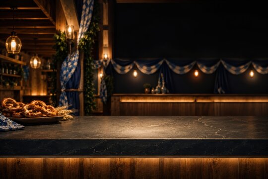 Luxury Oktoberfest Dark Stone Bar Product Display Banner