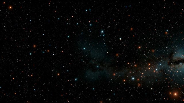 Stars of different colors fill a dark sky, showcasing the beauty of the universe. This display highlights the variety of distant celestial bodies.
