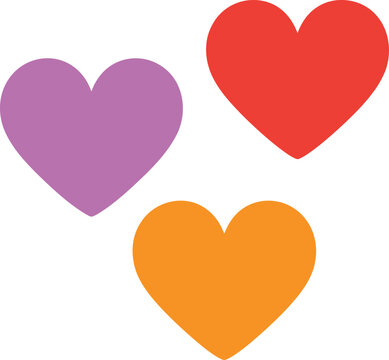 Heart icon colorful set for love romance and wedding greeting card vector illustration design.