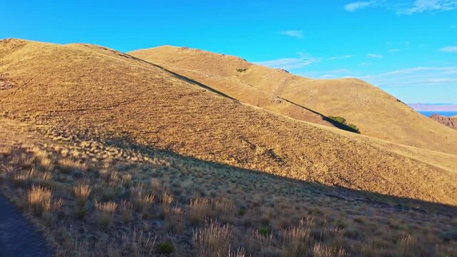 Scenic panoramic view captures Great Salt Lake as seen from Frary Peak at Antelope Island State Park