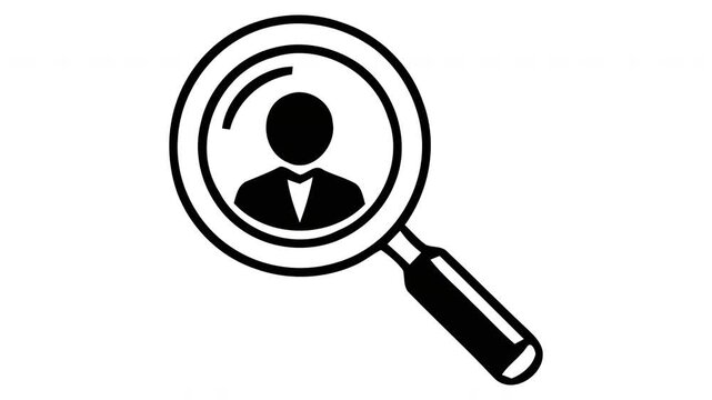 Minimalist Icon Representing Executive Recruitment and Professional Candidate Search for Human Resources and Talent Acquisition