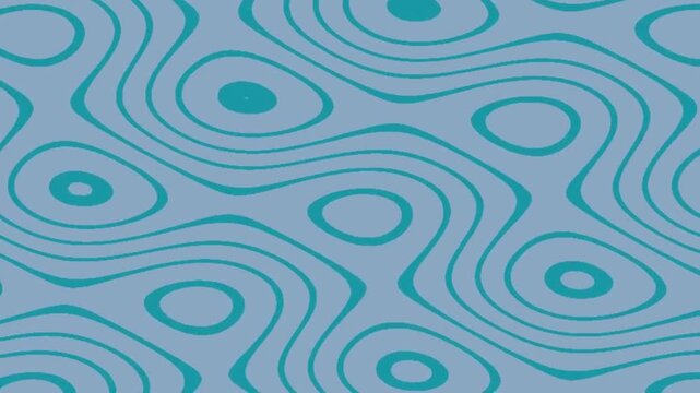 Abstract Texture Patterns in Wavy Blue Lines Scrolling Across Light Blue Background