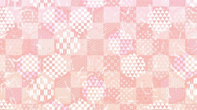 Pink Japanese Patterned Fabric Texture 4K
