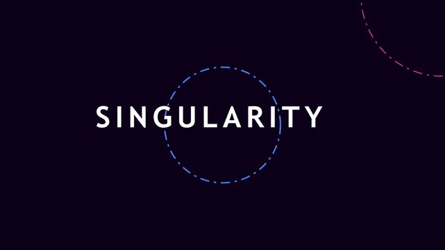 Singularity concept motion with pulsing neon circular hud and minimalist typography for futuristic technology presentations animation 4k