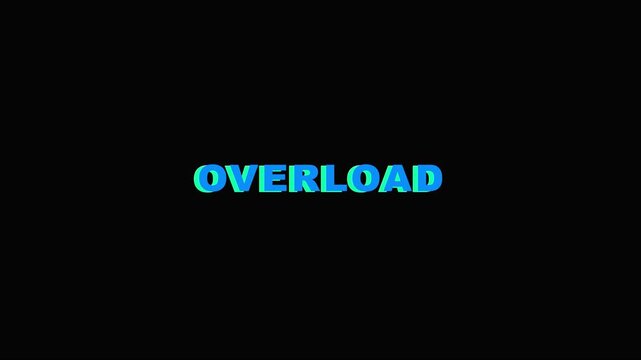 Glitch text effect overload animation with chromatic aberration and digital distortion for modern motion and cyberpunk style projects 4k