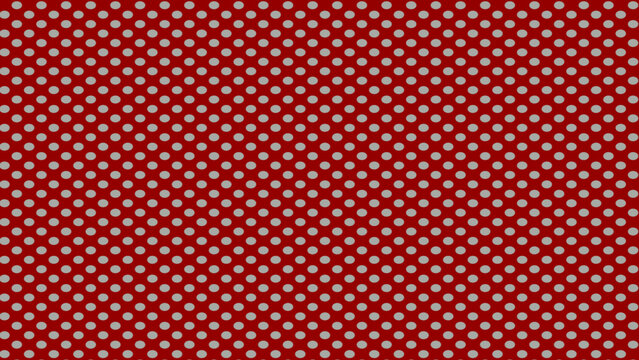 Dense red and white halftone dot pattern creating a bold retro-inspired geometric background with strong contrast.