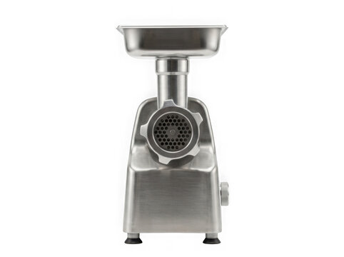 electric stainless steel meat grinder mincer appliance isolated on transparent background