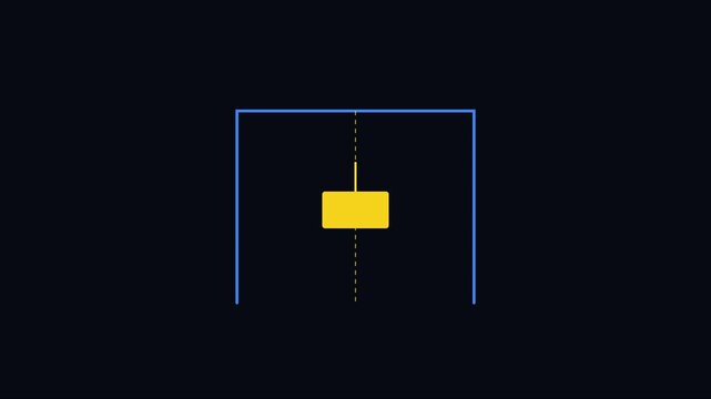 Minimalist loading bar animation with vertical progress indicator on dark 4k background