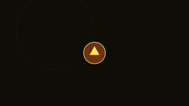 Minimalist motion with yellow triangle and expanding circular target lines animation 4k motion minimalist