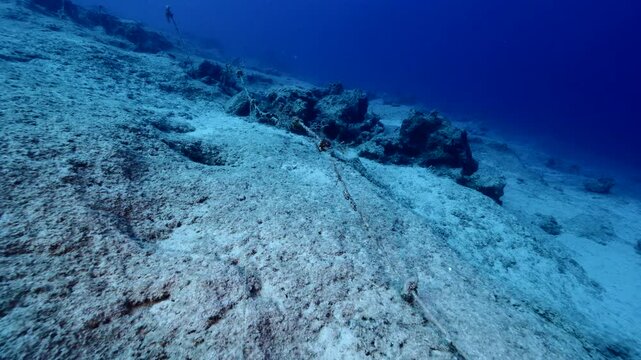 old fish net underwater ghost hunting 4k pollution of oceans driftnets