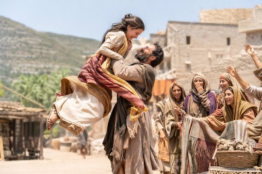 Peter Raising Tabitha: Dynamic Biblical Miracle of Resurrection with Grieving Widows and Ancient Garments