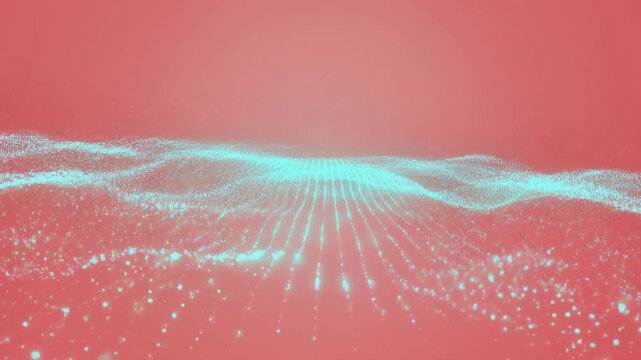 Mint dot wave on soft coral loop motion background