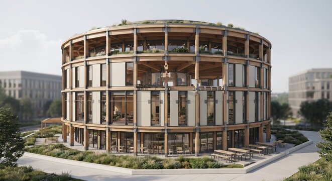 Circular Glulam Architecture Concept for Reversible and Low Carbon Building