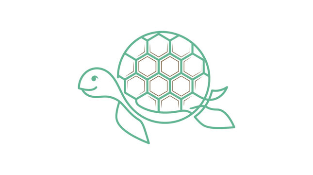 Geometric Turtle Icon on Transparent Background