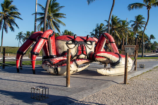 Crab sculpture at the Passarela do Caranguejo in Aracaju, Sergipe, Brazil.